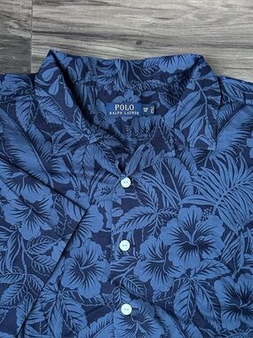 Polo Ralph Lauren Floral Hawaiian Blue Short Sleeve Button Shirt Men’s Size 3XB